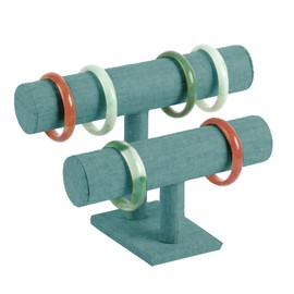Bustlwor Velvet Bracelet Holder Dark Green Velour 26x13x20cm 2 Tier