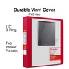 Standard 1.5-Inch 3-Ring View Binder, Red (58652)