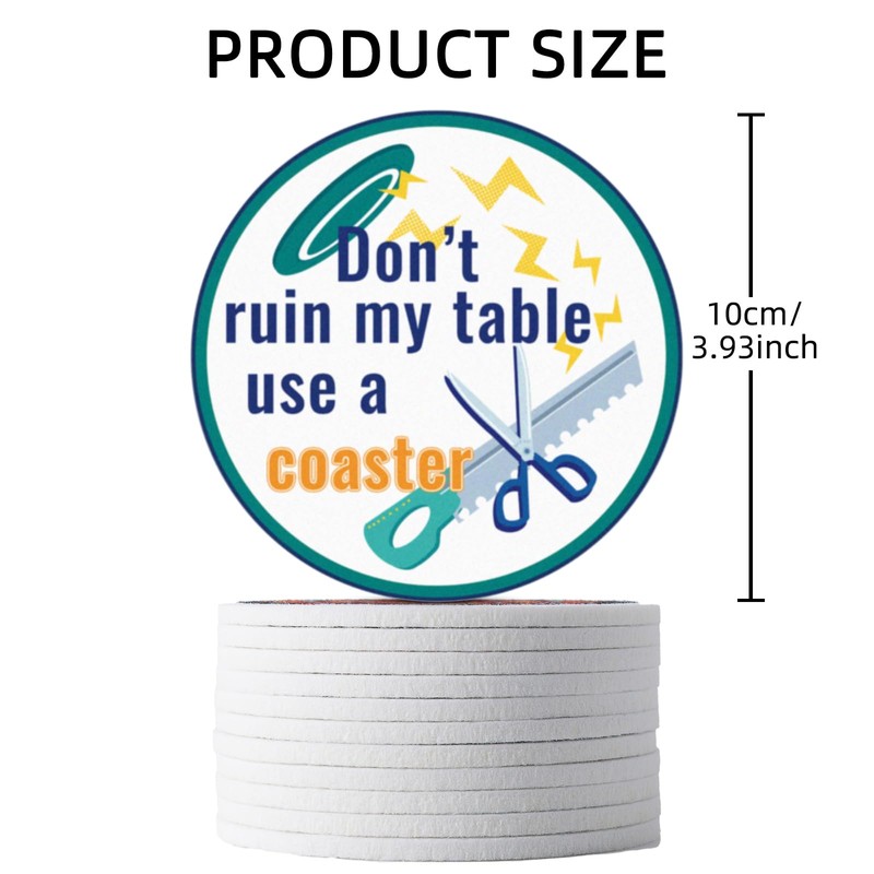 Trillionn 12 Pack Felt Cup Coasters for Drink, Absorbent Coasters