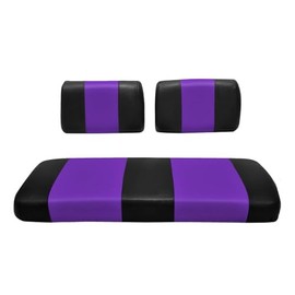 Seat Cover Replacement for Yamaha G-2/G-9 Golf Cart - Front Bench Seat - Premium Marine Vinyl -5 Panel Stitching - Staple On Installation - Two-Tone Golf Cart Seat Covers (Black & Purple)