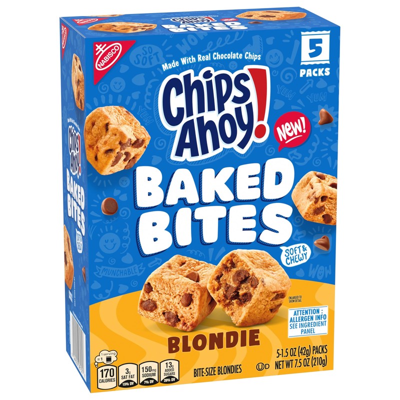 CHIPS AHOY! Baked Bites, Blondie, 5-1.5 oz Snack Packs (5