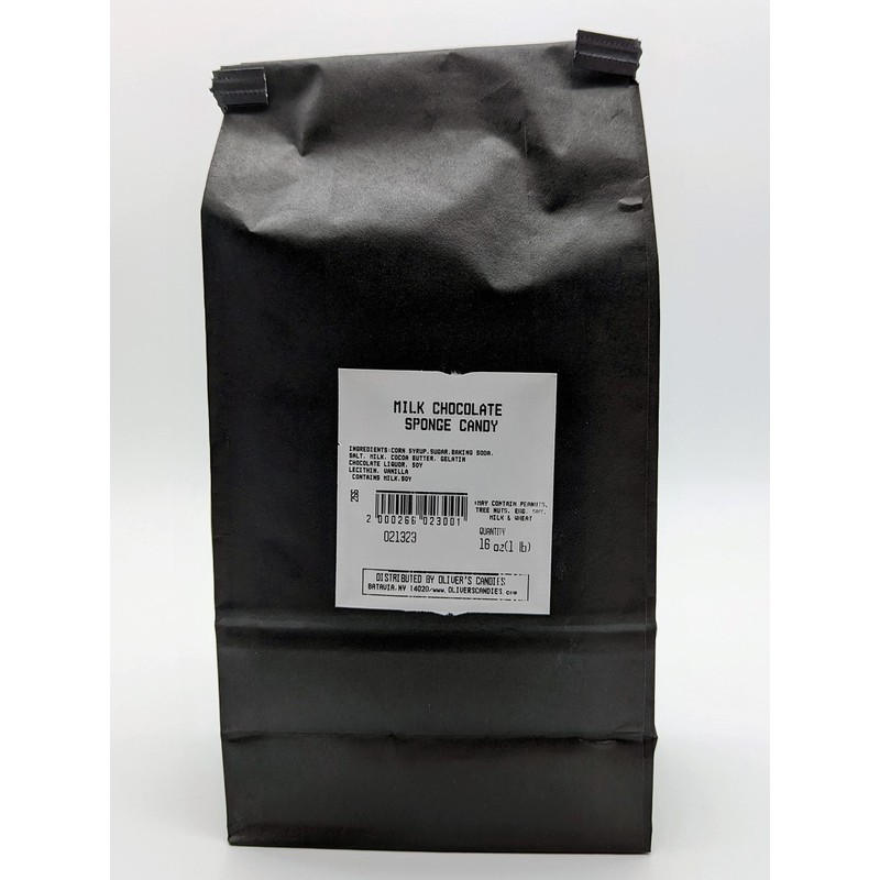 Oliver's Sponge Candy - Milk Chocolate, 1 pound