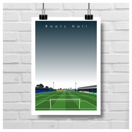 GroundDesigns SOUTHEND UNITED Football Gift ROOTS HALL Stadium Art Unframed A3 Print SUFC