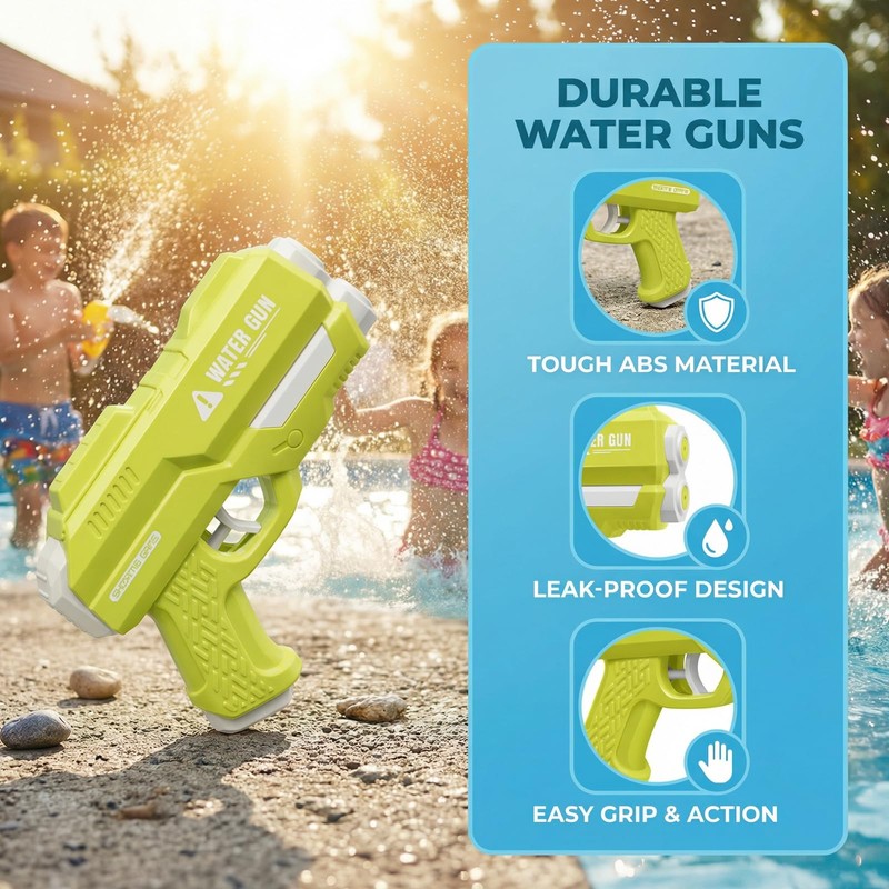 Dsmile 4 Pack Fast-Fill Water Blaster Guns for Kids, Dual