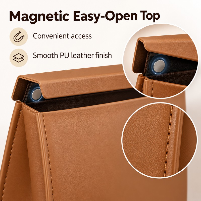 Magnetic Car Trash Bag for Interior Waste Storage – PU