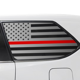 BOGAR TECH DESIGNS Precut Quarter Window American Flag Vinyl Decal Sticker Compatible with Toyota Grand Highlander 2024-2025, Thin Red Line