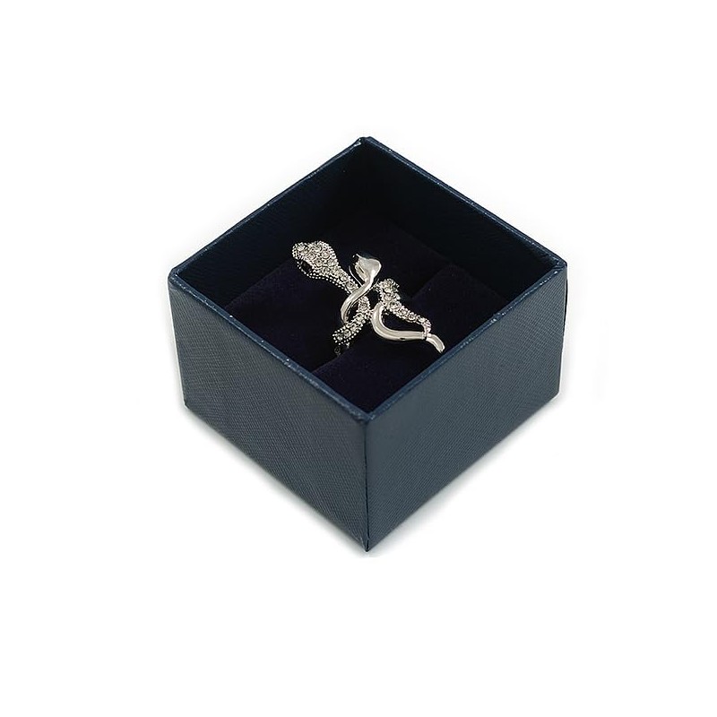 Avalaya Large Blue Cardboard Square Ring/Stud Earring/Small Brooch Jewellery Gift