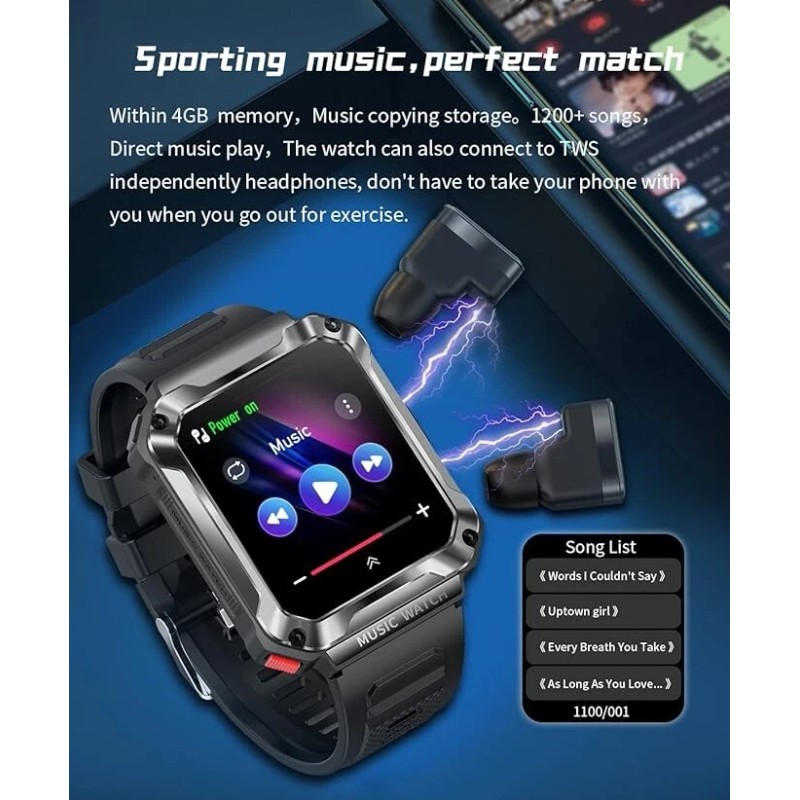 3 in 1 Bluetooth Smart Watch for Android iPhone Military
