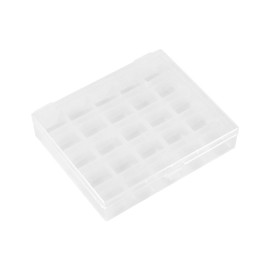 Kunststoff 25 Spulenkapsel Organizer, 1 Stück Kunststoff Leere Spulenkapsel Nähmaschinen Organizer Aufbewahrung Transparente Box für Leere Leere Klare Aufbewahrung