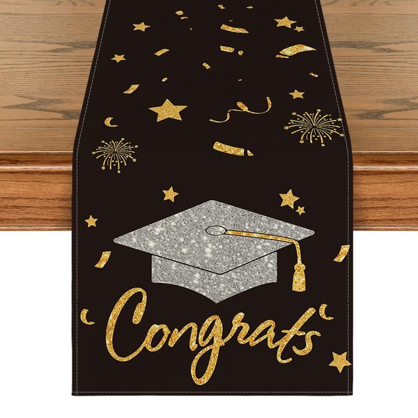 Artoid Mode Congrats Table Runner Diploma Cap, 2023 Graduation Holiday