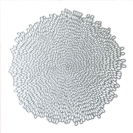 Benson Mills Pressed Bloom Vinyl Placemat (Set of 4), 15.5" , Silver