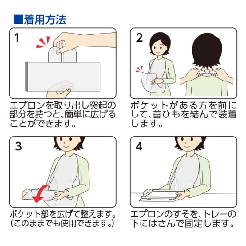 Osaki Medical 73756 Disposable Meal Apron with Pockets, Pack of
