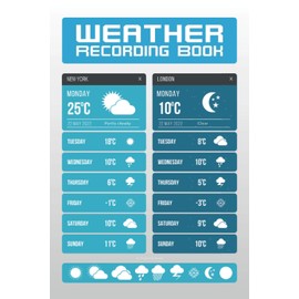 Weather Recording Book: Log Book for keep track of the weather, record wind & temperature. (6" x 9" 120 pages, weather-app-template cover.)