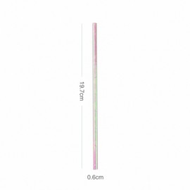 Ipalmay Foil Iridescent Pink Pearl Cocktail Paper Straws, Disposable Biodegradable, 7.75 Inches, Pack of 100