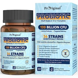 Lingtoolator for Women  Men 120 Billion CFU with 36 Probiotic Strains for Digestive Health and Gut Health, Delayed Release Capsules, Stomach Acid...  