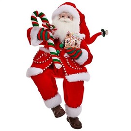 Regency International 23" Fabric/Resin Kringle's Candy Sitting Santa