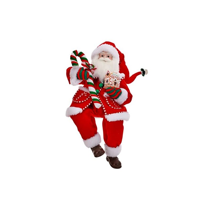 Regency International 23" Fabric/Resin Kringle's Candy Sitting Santa