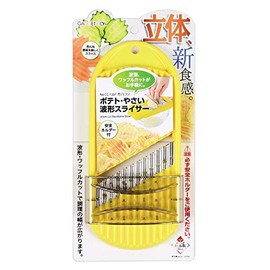 PEARL METAL (Pearl Metal Corporation) Slicer Yellow Full Length 23.3 × Width 10.3 × Height 5 cm Potato and Vegetable Wave Slicer Gadgetcon CC-1207