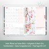 Häfft® Family-Timer 2026 A5+ "Flying Flowers" Family Calendar for 4