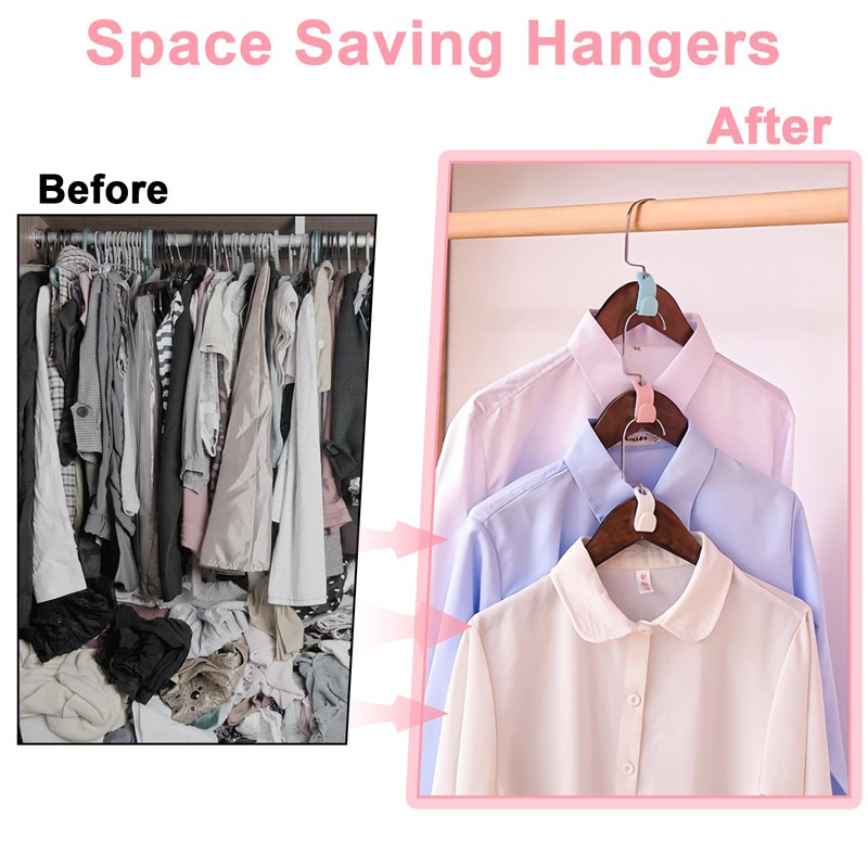 100 PCS Space Saving Hanger - Clothes Hanger Connector Hooks,