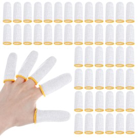 50Pcs Cotton Finger Cots, Finger Bandages Tip Thumb Protectors for Cracked, Cotton Finger Sleeves Finger Guard, Thumb Covers for Cracked Skin, Finger Cot Finger Cut Protector (2.8'')