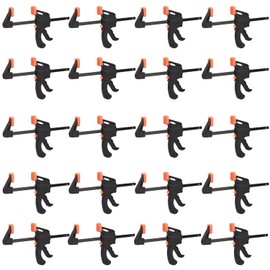 20 Pack 4 Inch F Bar Clamp, Medium Duty 70lbs One Handed Clamps/Spreader, Bar Clamps for Woodworking, Crafting, by GENHAKON