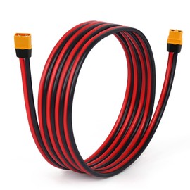 YIBEICO 12AWG XT60 Charge Extension Cable 25FT to XT60 Adapter Cable with Male to Female Connector for RC Battery Portable Power Station Solar Panel (25FT)