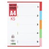 D.RECT Index for A4, K5, 5 Dividers, Ring Binder, Tabs