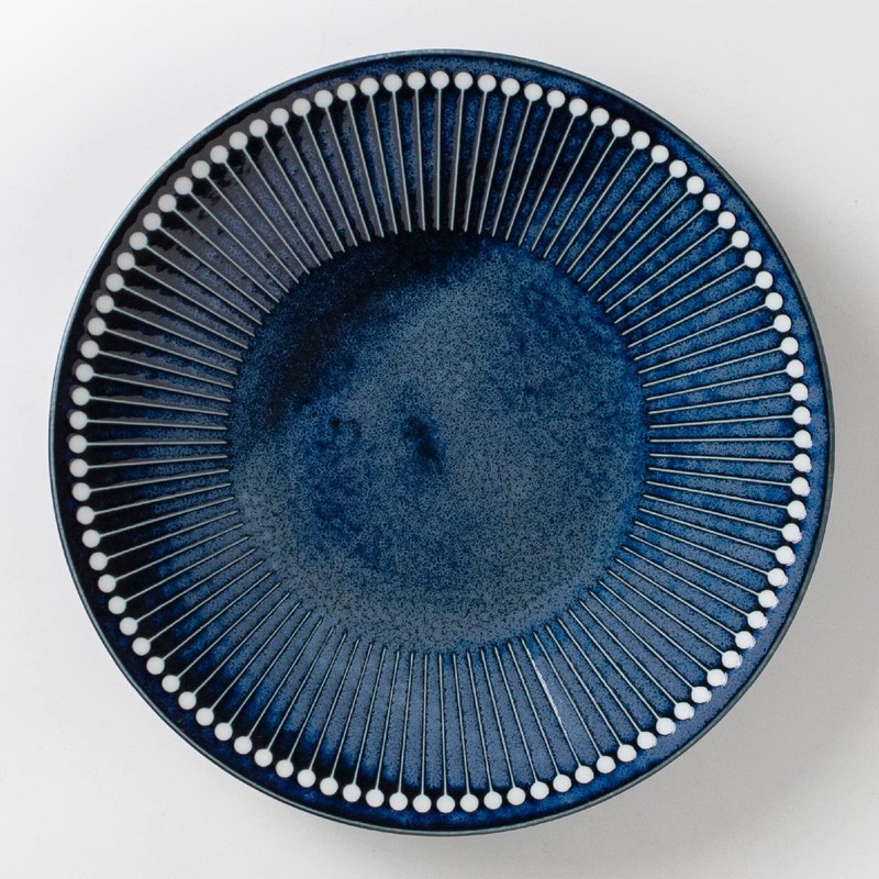 Minorutouki Mino Ware Albee, 220 Plates, Navy