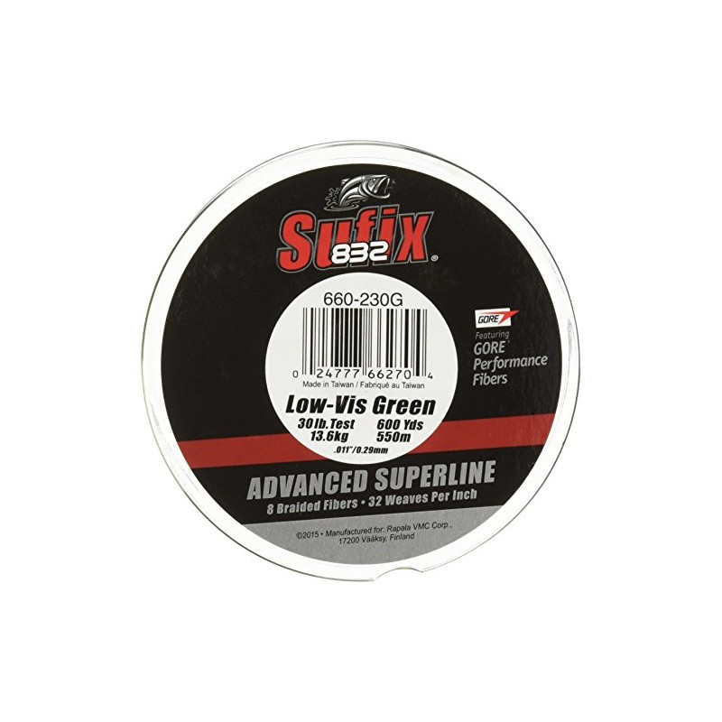 Sufix 832 Braid Line-600 Yards (Green, 65-Pound)