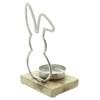 FRANK FLECHTWAREN Tea Light Holder Rabbit Cast Aluminium Mango Wood