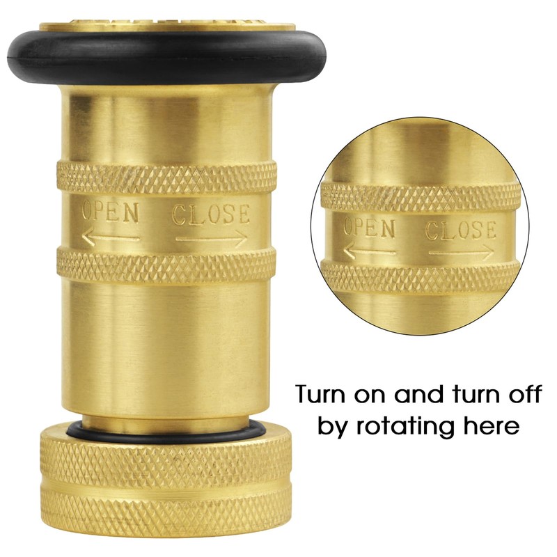 Fire Hose Nozzle 1" NH/NST Spray Jet Fog, 100 PSI
