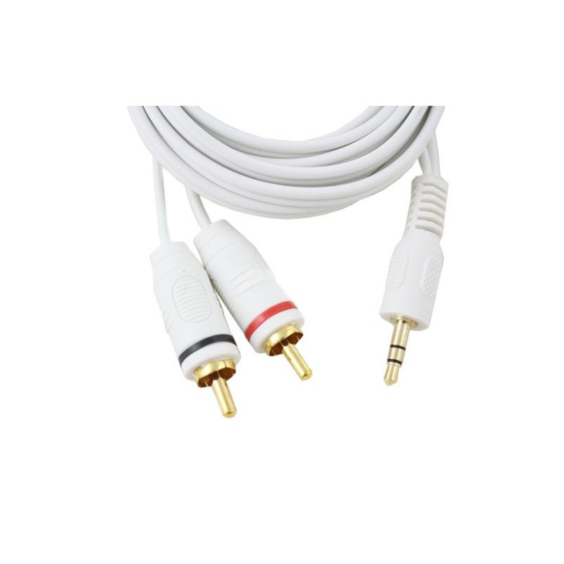 Wideskall® 6 Feet 3.5mm Male to 2 RCA Male Stereo