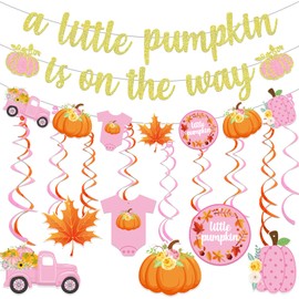 A little Pumpkin Is On The Way Banner Little Pumpkin Baby Shower Decorations Little Pumpkin Banner Pink Pumpkin Girl Baby Shower Decorations Baby Shower Banner Pumpkin Decorations for Girl Fall Baby
