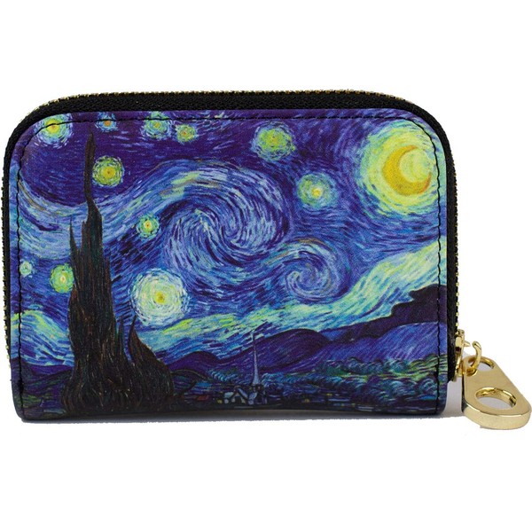 Cartera con cremallera blindada RFID – Noche estrellada por Vincent