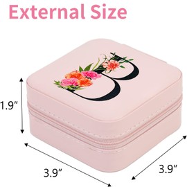 Sanuurfky Travel Jewelry Case Jewelry Box, Travel Essentials Accessories for Women, Ring Necklace Earring Jewelry Holder Organizer Box with Mirror, Gifts for Women Mom Grandma Birthday Valentine's Day