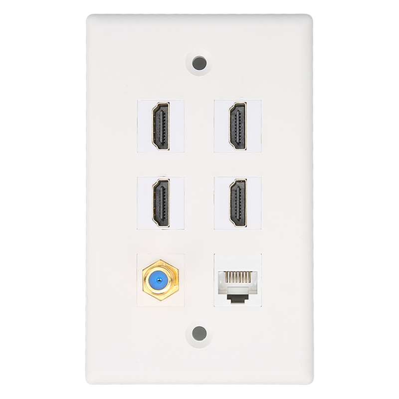 Wall Plate 6 Ports HD Multimedia Interface CAT6 TV F