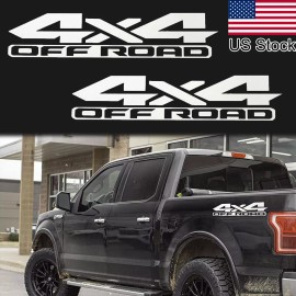 ry_auto 2Pcs Silver 4x4 Off Road Truck Bed Side Decal Stickers For Ford F-150 Ram 1500