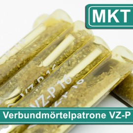 MKT Mörtelpatrone Verbundankerpatrone Verbundmörtelpatrone für Verbundanker - 4 Stück Größe: 9 x 80mm M8 VZ-P8 Styrolfrei - chemischer Dübel zur Verankerung im gerissenen und ungerissenen Beton