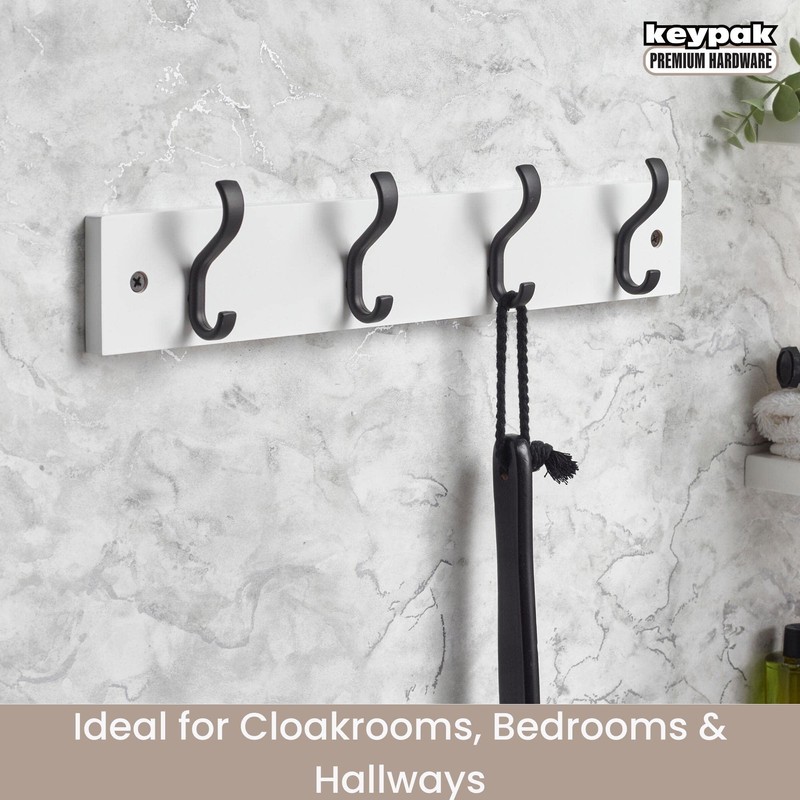 Keypak Minimalistic Wall-Mounted Coat Rack – 4 Hooks on Stylish