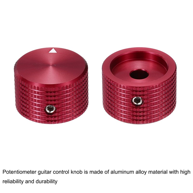 sourcing map 2 Pcs Aluminium Potentiometer Knobs, 1/4" (6mm) Universal