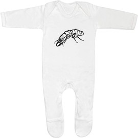 Azeeda 0-3 Month 'Termite' Baby Romper Jumpsuit/Sleep Suit (SS00062877) White