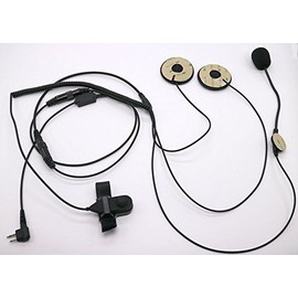 HKSUNKIN Open/Half Face Motorcycle Bike Helmet Earpiece Headset Mic Microphone for Motorola Two Way Radio Walkie Talkie 2pin CP100, CP125, CP150, CP200, CP250, CP300