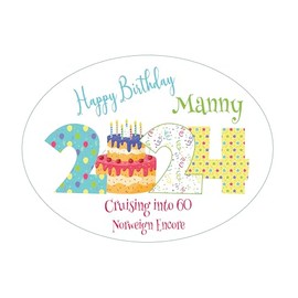 Birthday Year Cruise Ship Door Magnet Decoration Customized for your Stateroom Door on your Cruise, Carnival, Royal Caribbean, Norwegian, etc