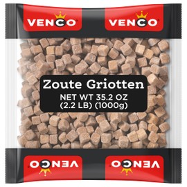 Venco Griotten Licorice Candy - Soft Sweet and Salted Licorice Squares, Sugar Coated Anise Liquorice Candies, Original Dutch Licorice - Candy Bulk for Sharing or Storing, 2.2 lbs Bag