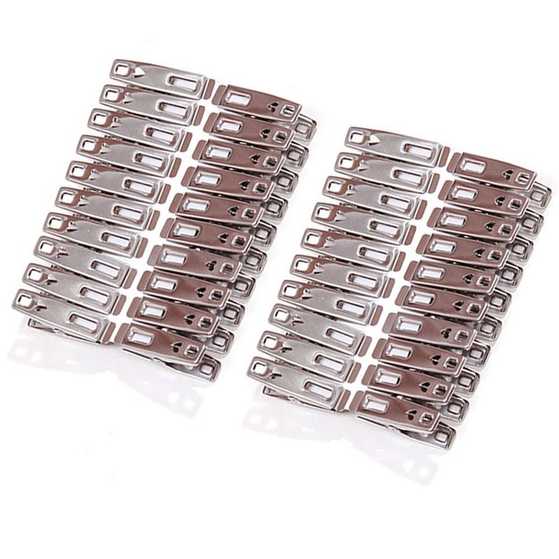 FOMMEN Towel Clips 40 Pack Metal Clothes Pins,Stainless Steel Clothespin