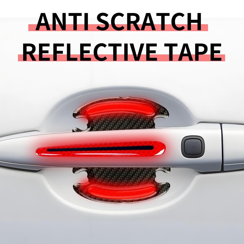 1 Pack 8 Pcs Car Door Handle Protector Reflective Stickers