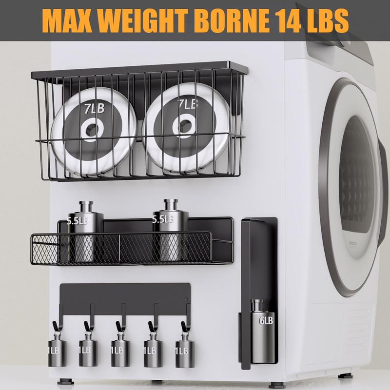 Kmise 6-Pack Magnetic Shelves for Washing Machine & Refrigerator, Heavy-Duty