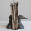 Creative Co-Op Decorative Distressed Cast Metal Duck Head Bookends, Black,