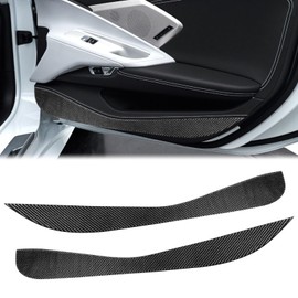 Fancemot Real Carbon Fiber Inner Door Panel Trim Compatible with Corvette C8 2020-2025, Interior Decor Sticker Accessories